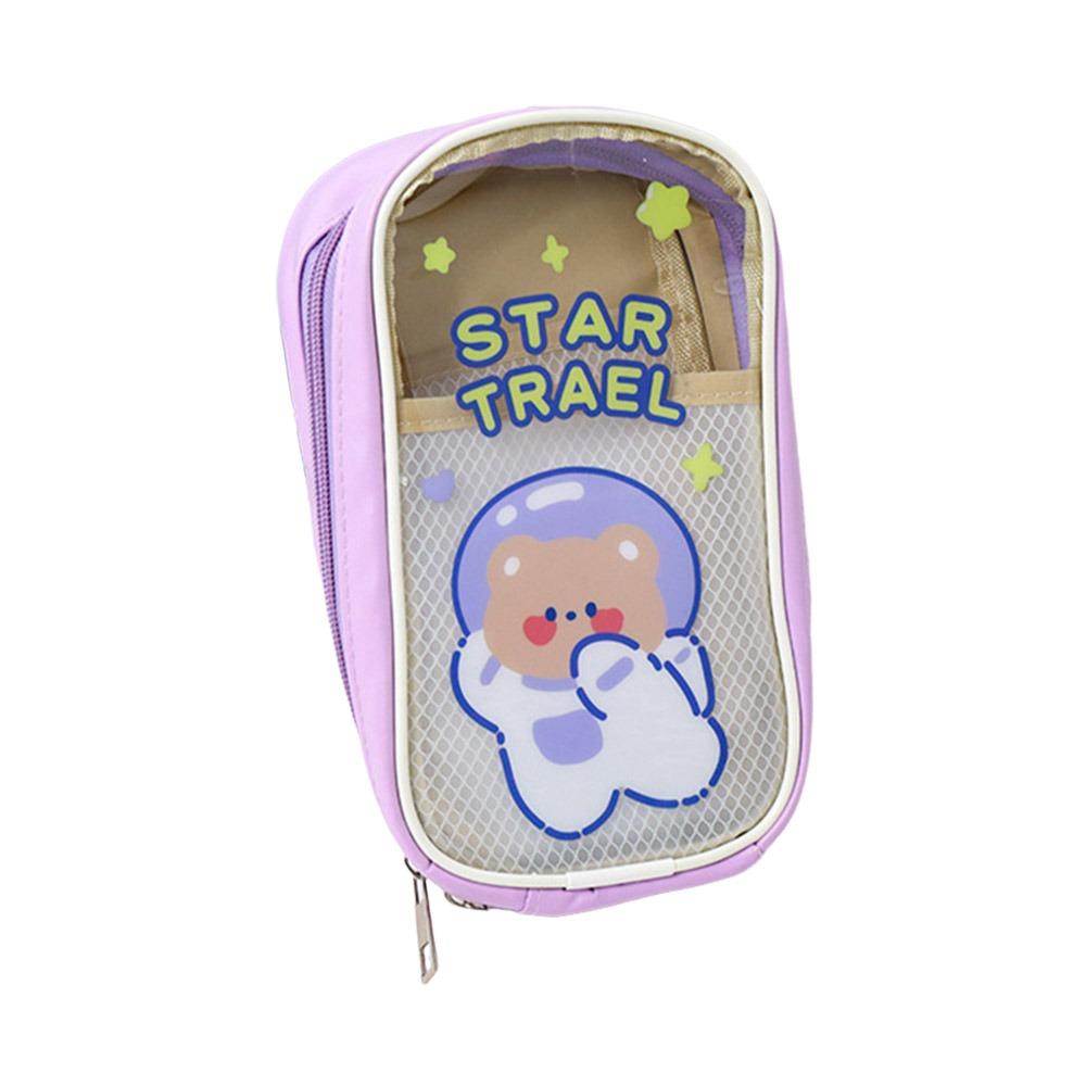 

PVC Waterproof Pen Bag Transparant Pencil Bags Gift Pencil Case Stationery Space Bear