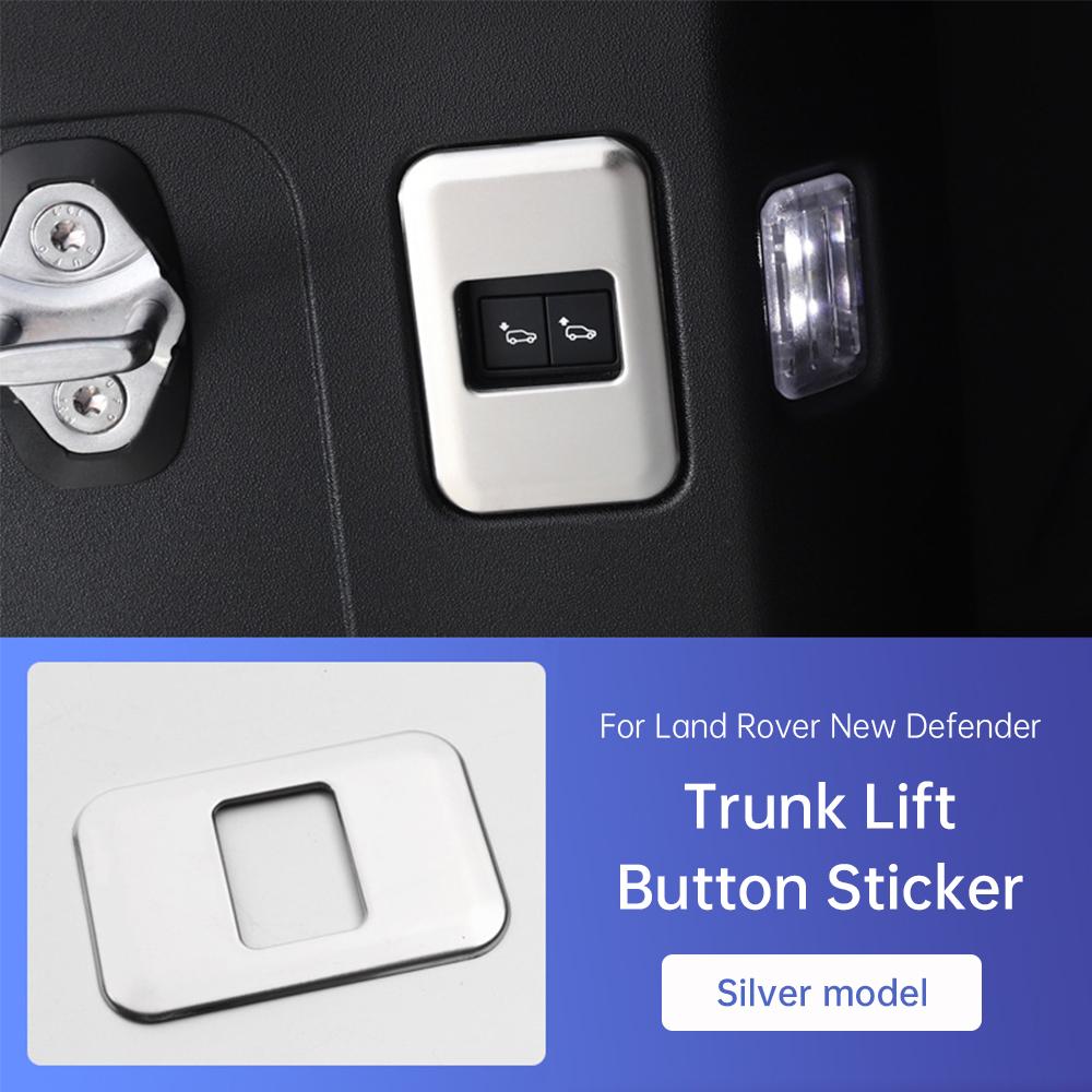 

For Land Rover New Defender 90 110 2020 -2025 Car Trunk Chassis Lift Button Protection Sticker Stainless Steel Decorative Patch серебряный