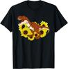 Floral Sunshine Yellow Flowers T-Rex Sunflowers Dinosaur T-Shirt