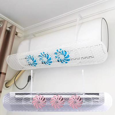 Air Conditioner Deflector Retractable Wind Guide For Air Conditioner Anti-Direct Blowing AC Windshield With Three-fan System For