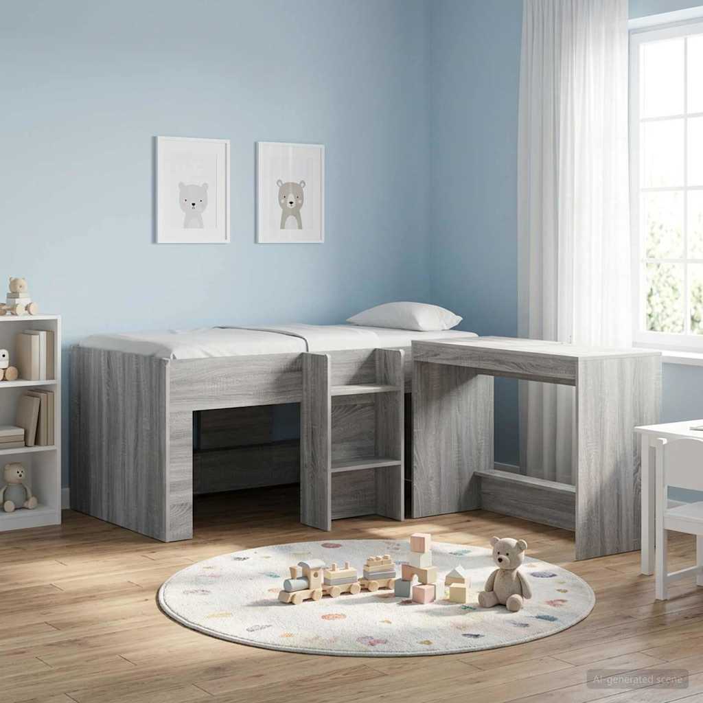 Kids Loft Bed 2 pcs Grey Sonoma 163 x 101.1 x 68.5 cm