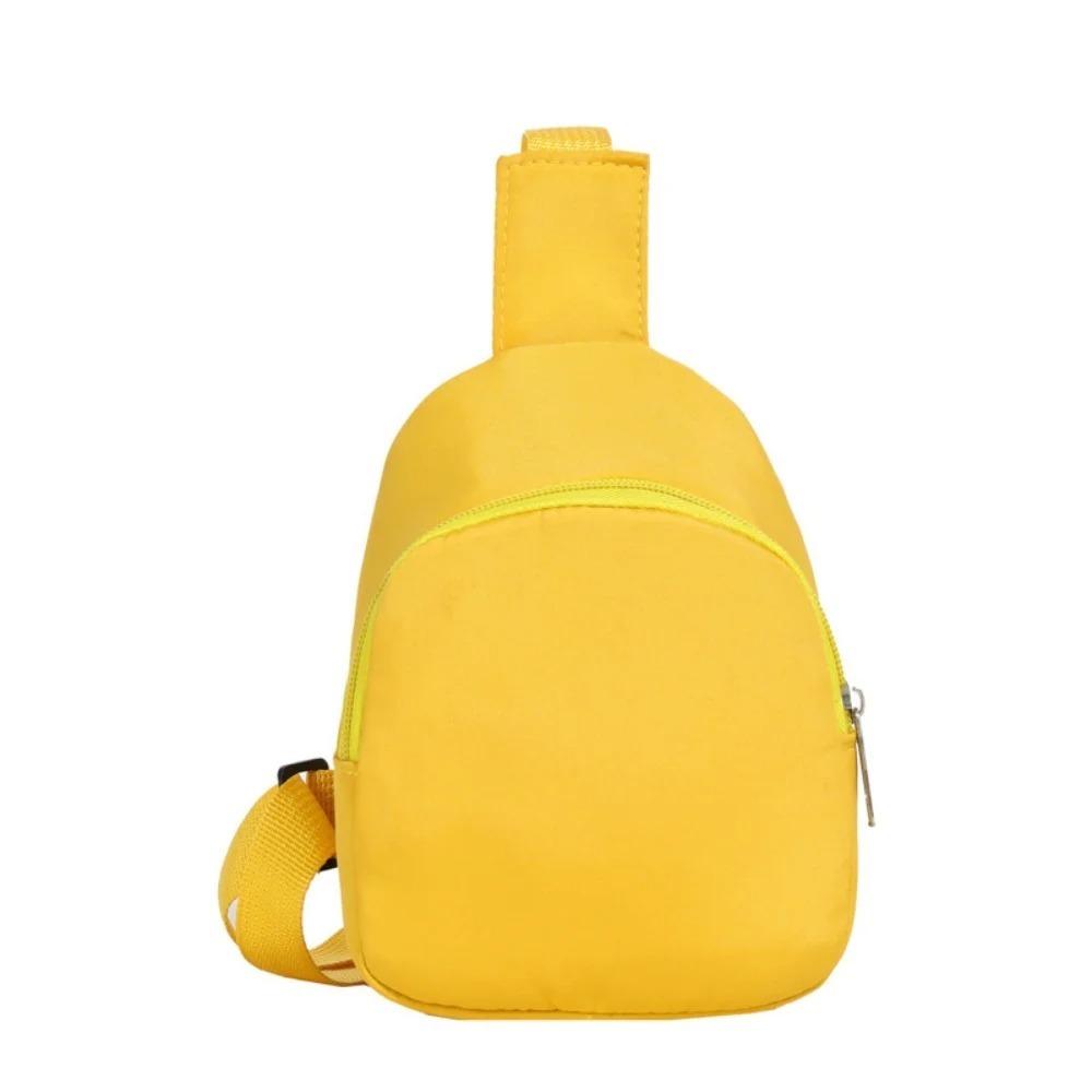 Cute Solid Color Children s Chest Bag Nylon Casual Crossbody Shoulder Bag Waist Storage Pouch Travel жёлтый