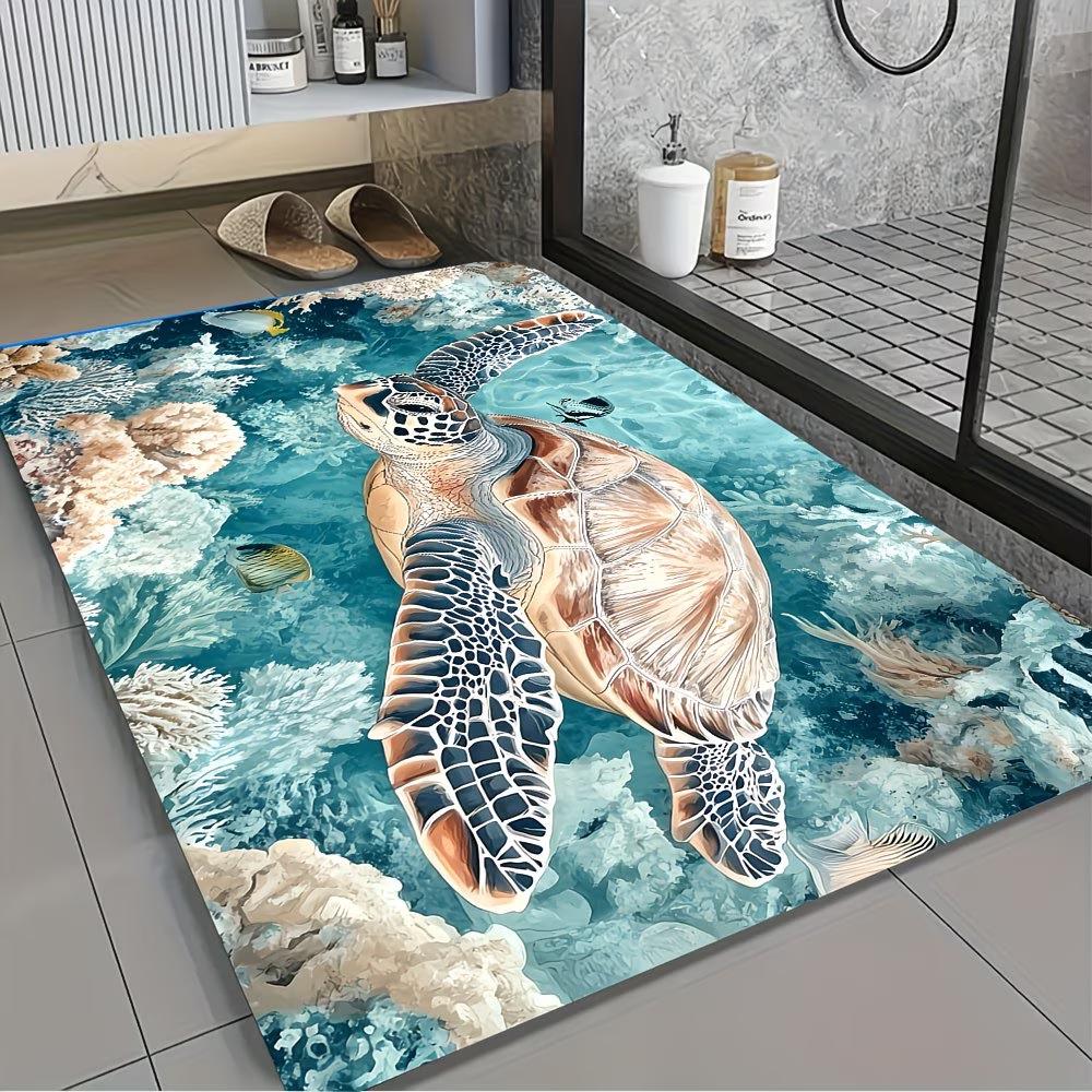 American Style Quick-Dry Ocean Diatom Mud Bath Mat, Absorbent and Dustproof for Bathroom & Entryway Use
