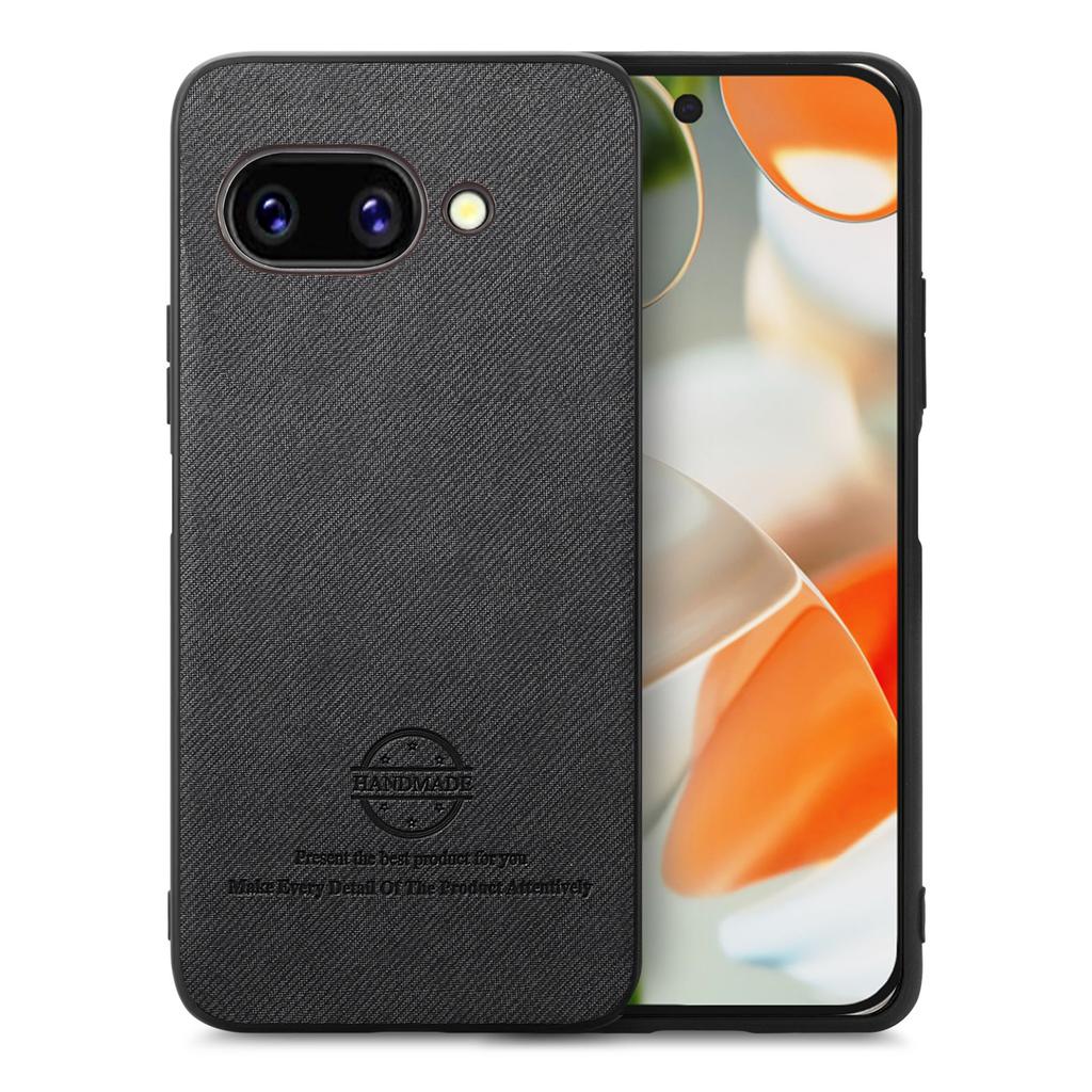 For Google Pixel 9a Leather Phone Back Cover with Cloth Texture