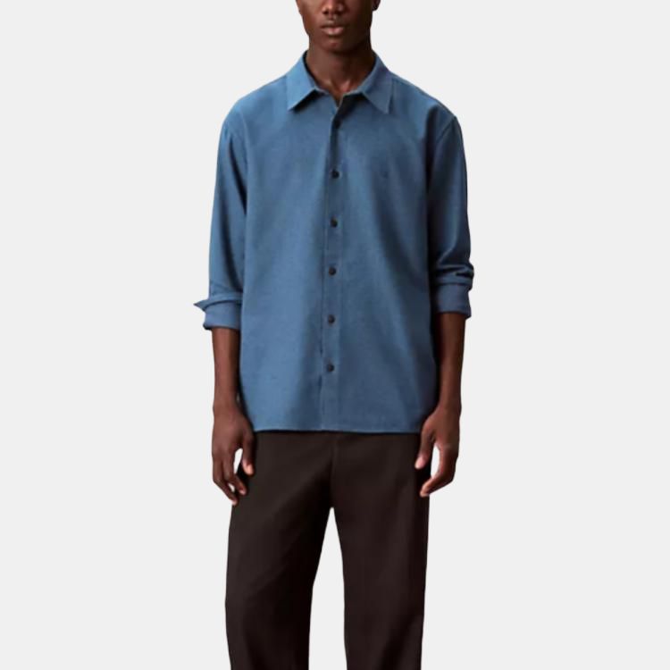 Calvin Klein Comfortable Button Fashion Versatile Casual Long Sleeve Shirt Men Shirts 4LD119G-ROC