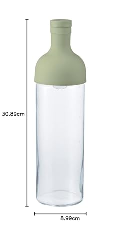HARIO Filter-in Bottle, 750ml Capacity, Smoky Green, Made in Japan, Perfect Gift, FIB-75-SG