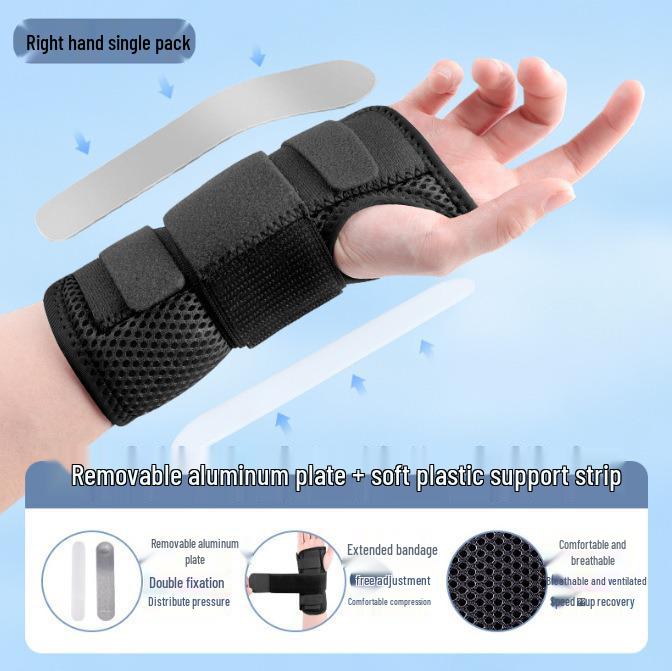 Tala de Pulso Respirável com Velcro Transfronteiriça com Placa de Aço para Suporte Articular e Proteção Anti-Torção
