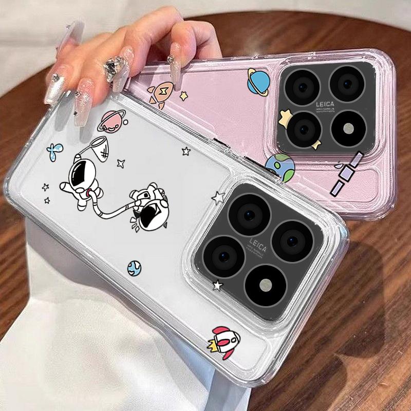Cartoon Astronaut Planet Pattern Case For Xiaomi Redmi Note 15 Pro 4G Funda Redmi Note 14 13 Pro 5G Clear Silicone Soft Cover