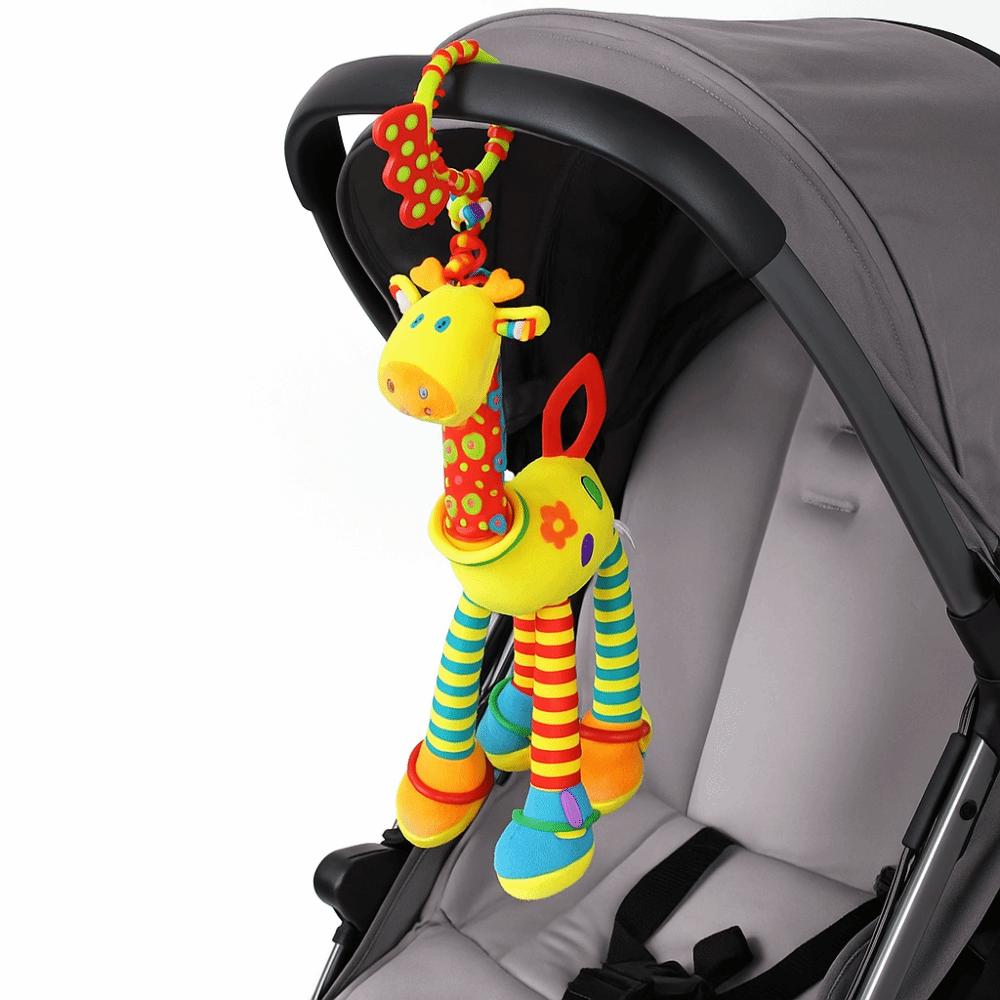 Early Education Giraffe Animal Handbells Plushies Doll Plush Rattle Teether Toys  Children Gift