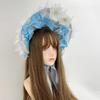 Romance Bonnet Hat Styling Headbands Lace Flower Hairhoop For Women Girl Anime Event Photoshoots And Costume Parties