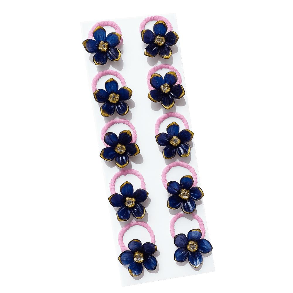10pcs Durable Floral Elastic Hair Ropes High Elasticity Braiding Elastic Rubber Bands  Leisure
