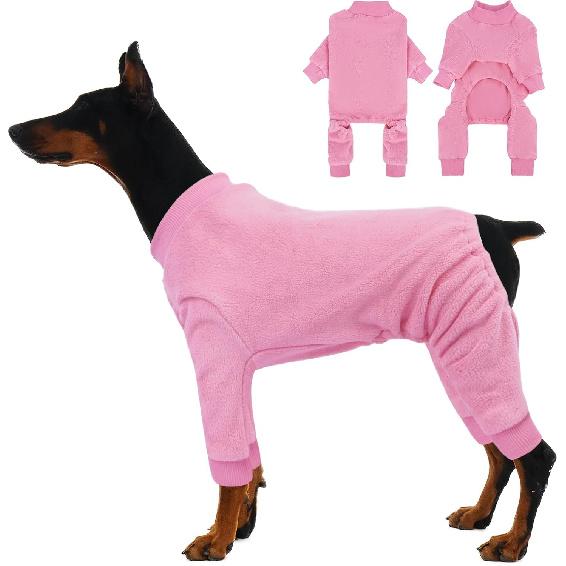 IECOii 4XL Dog Jacket, Dogs Fleece Sweaters with Long Sleeves, Warm & Stretchy Coat for Boy and Girl, Cold Weather Coat, Dog Pajamas for Large