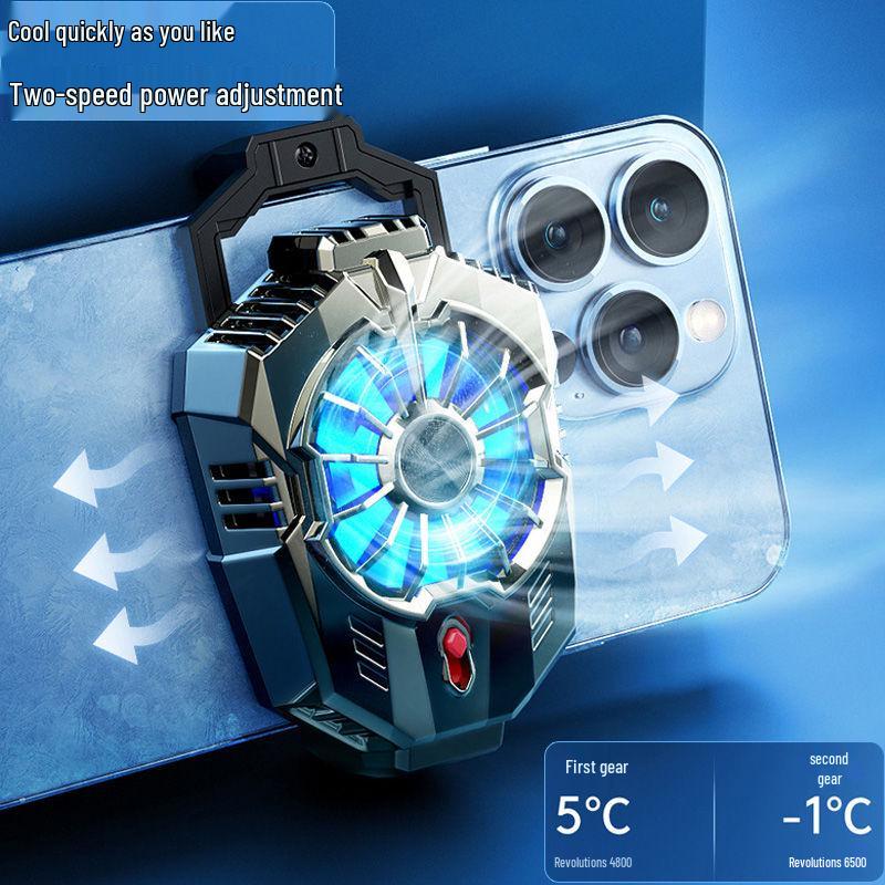 Desktop Semiconductor Dual-Core Mobile Phone Cooler Stand with Large Area Cooling and Fan