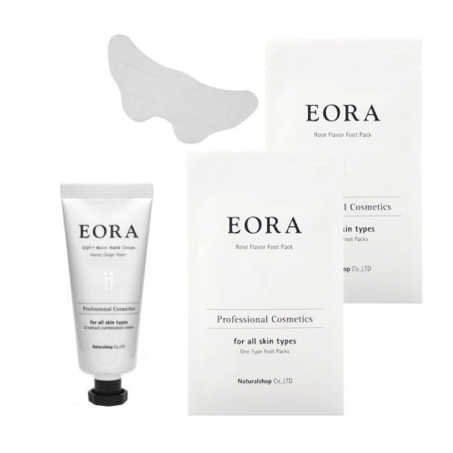 

[Hand Cream & Foot Pack] Moist Hand Cream Honey Ginger 30g + EGF Foot Pack Rose x 2 Set