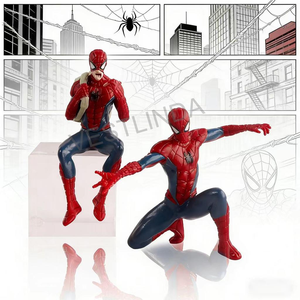 Hot Selling Superheroes Spiderman Figurine 7-9 cm Mini Statue Car Decoration Model Desktop Collection Decoration Marvel Fan Gift