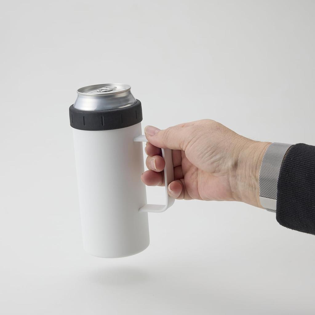 Yamakatsu Minotouen DAYCAN 500ml Stainless Steel Holder with Double Silicone Fully Ideal for Outdoor Use DC-2052B, Black, Tumbler/Can Vacuum-Resistant