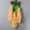 Artificial Wisteria Flower Hanging Garland Faux Silk Hanging Flower Strings Fake Wisteria Flower Vine for Wedding Garden Background Decor