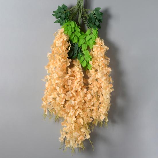 Artificial Wisteria Flower Hanging Garland Faux Silk Hanging Flower Strings Fake Wisteria Flower Vine for Wedding Garden Background Decor