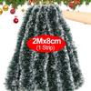 Christmas Green Cane Ribbons Garland DIY Xmas Tree Ornaments Green Cane Ribbons Wreath Hanging Pendent Home Party Decoration