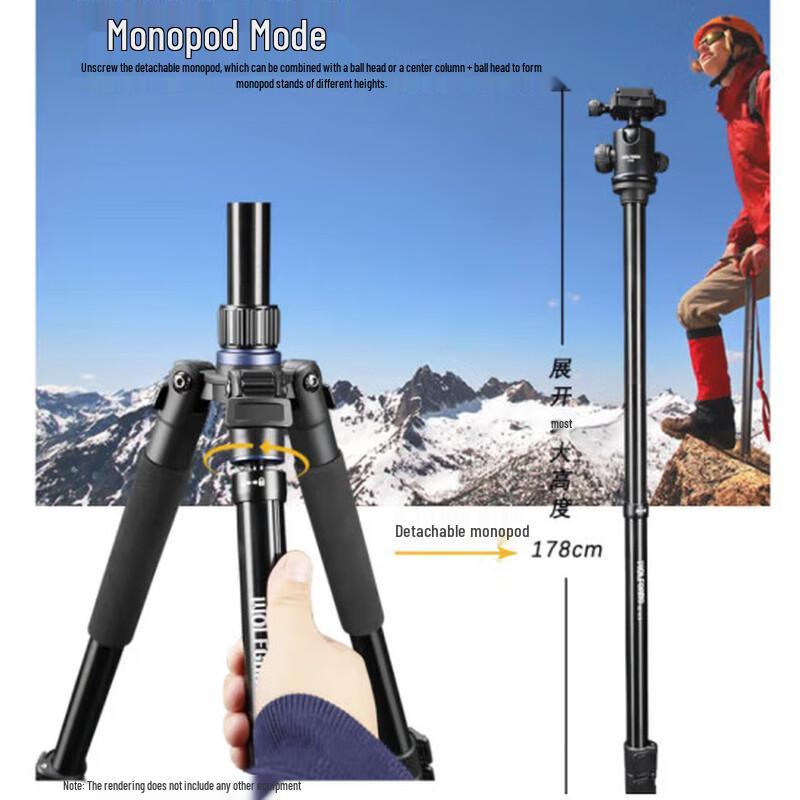 WOLFGANG JZ-613 Professional Camera Tripod Monopod
