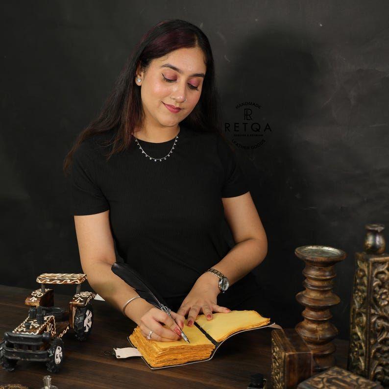 Buy 1 Get 1 FREE - Handcrafted Leather Journal with Mother of Earth Design - Vintage Spell Book, Sketchbook, or Diary