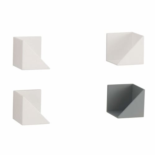 Belca FLAT In Kitchen Magnetic Wrap & Tissue Holder, Set of 2 (Each 2.2" W X 2.1" D X 2.1" H), White, Flat In Wall Storage, FK-WTW