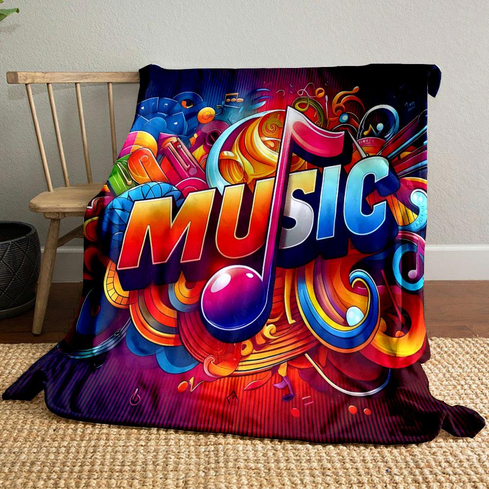 Colorful Music Note Design Print Blanket Soft and Cozy Perfect for the Living Room Bed Sofa or a Nap,gift