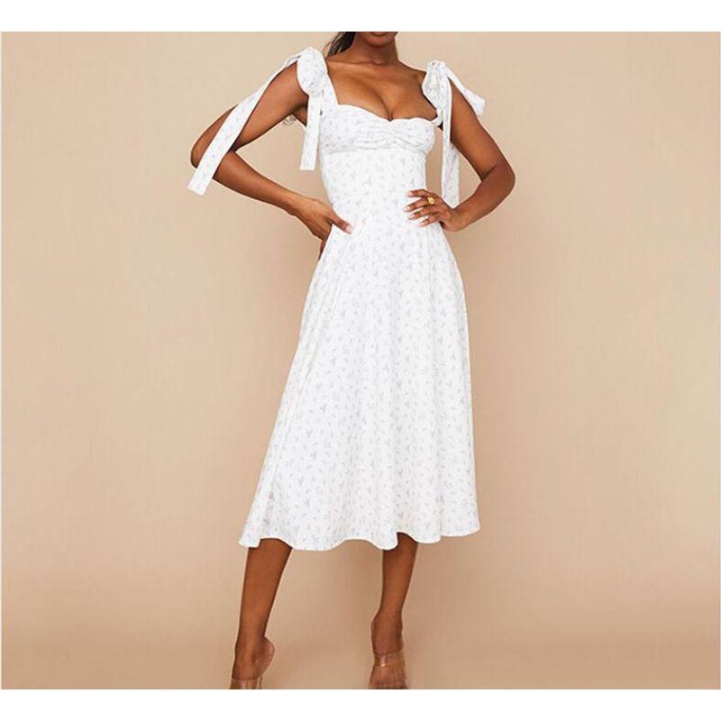 Summer New Printed Sexy Split Slip Dress