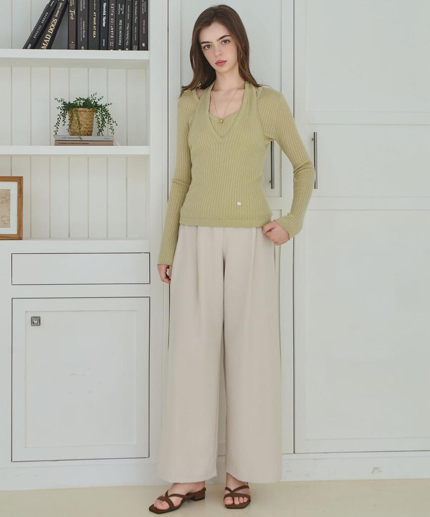 SLOWLOLLI Clean Line Wide Slacks_3 Colors