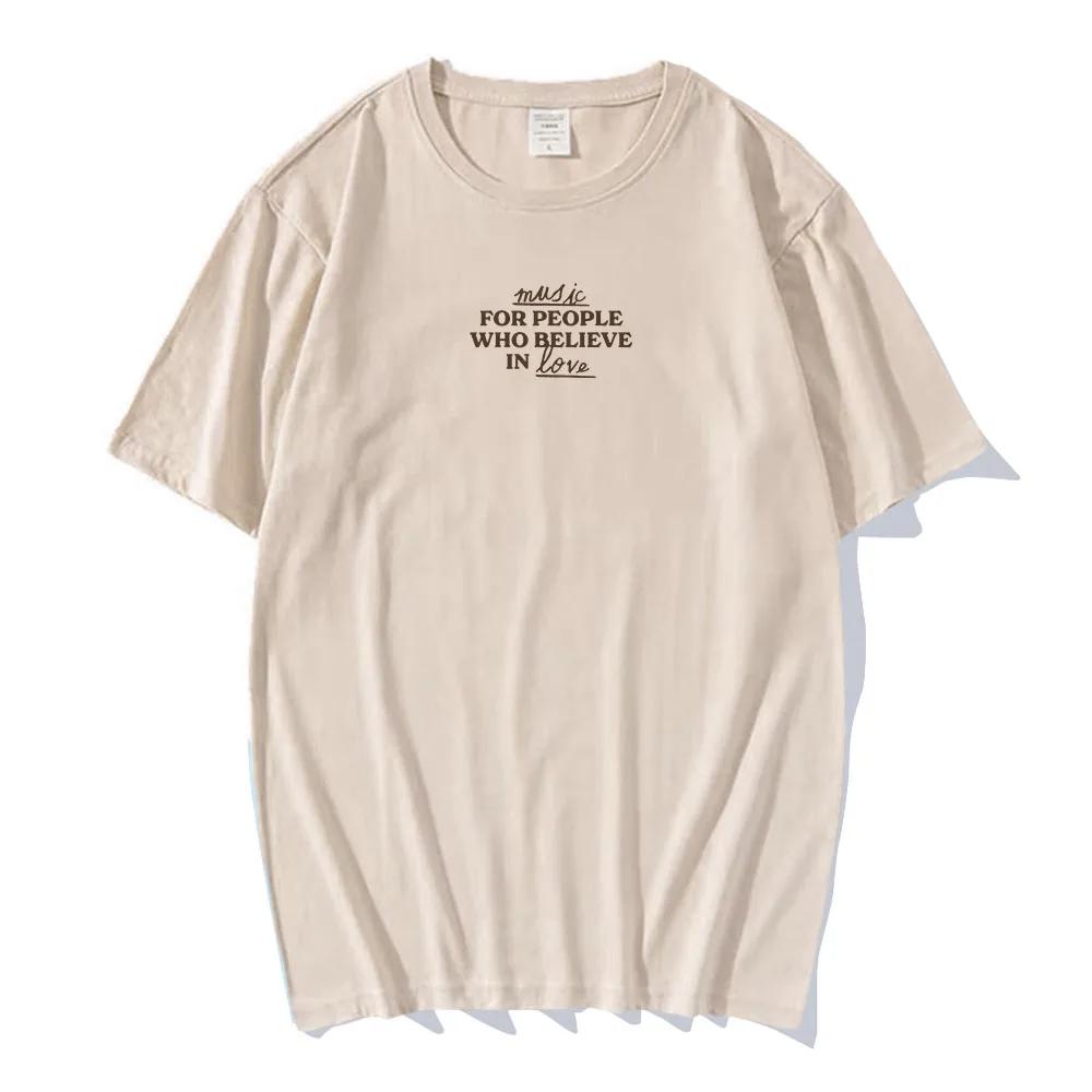 Musik für Menschen, die an die Liebe glauben T-Shirt Unisex Streetwear Joe Jonas Sänger Druck T-Shirt O-Ausschnitt Sommer Baumwoll T-Shirt für Männer