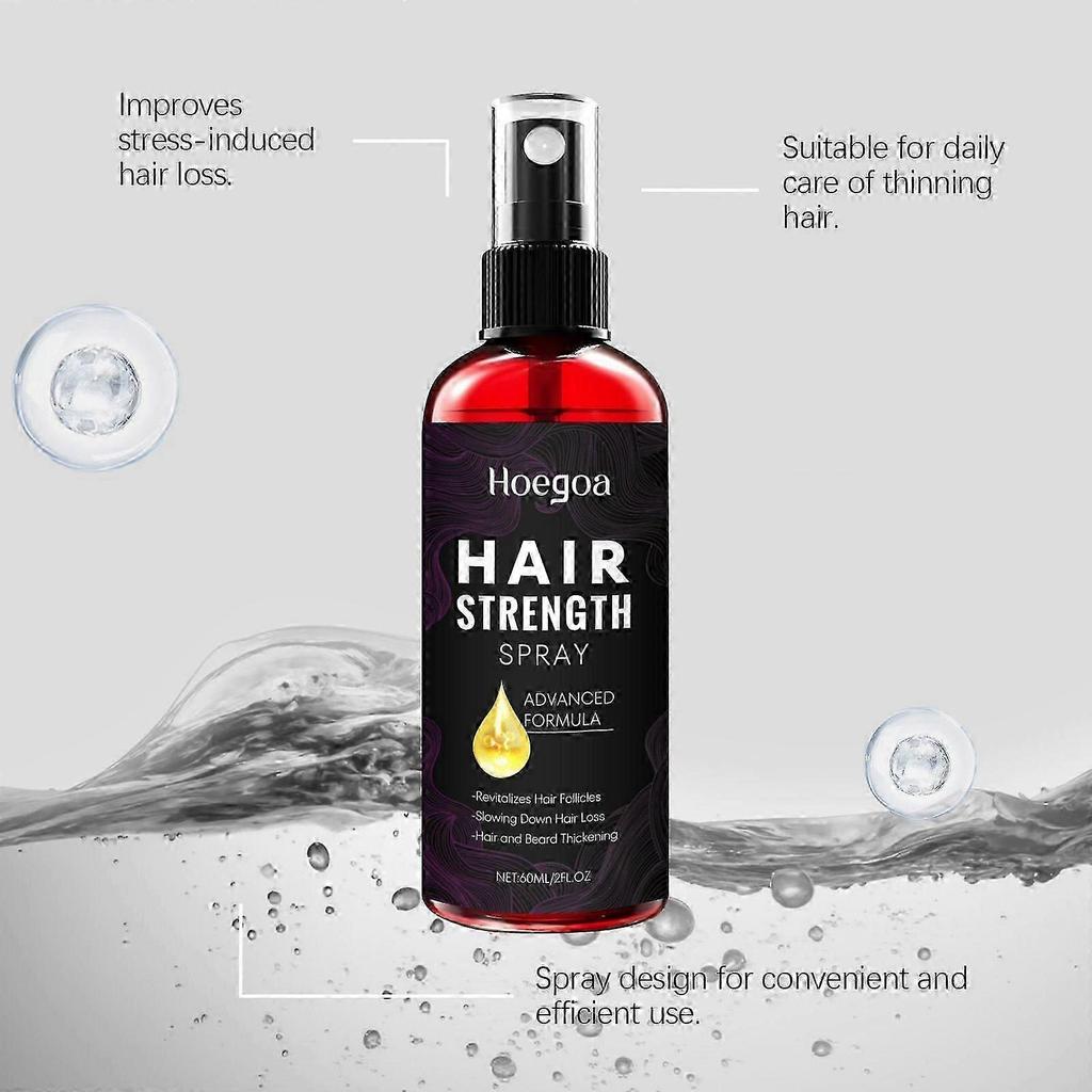 Hair Growth Spray, Thinning Hair Loss/Regrowth Treatment with Ginger & Rosemary Oil for Women/Men, Accelerates Hair Growth, Refreshing 60ml