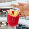 Cute Hamburgers French Fries Delicious Food Pendant Plush Stuffed Toy Doll Bag Pendant Keychain Jewelry Accessory Decoration