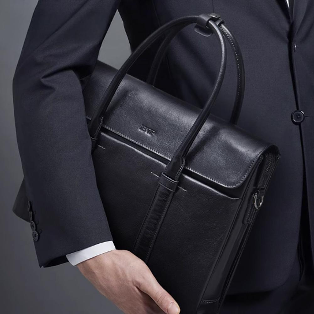 Bvp Bvp Business Genuine Cowhide Men'S Briefcase T1073 Black