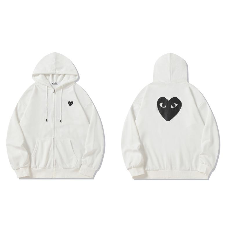 JB PLAY love Japanese fresh loose teen couple zipper hooded terry casual crew neck guard