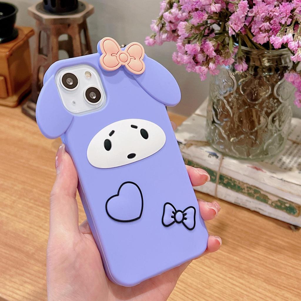 Bubble Phone Case for iPhone11 12 Pro Max Mini XR X XS 7 8 6 Plus SE 2020 3D Cartoon Dog Silicone Case For Girls