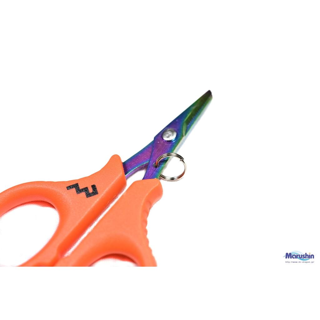 MARUSHINGYOGU (Marushin Fishing Gear) Sharpness Scissors, Compatible with PE Line, Orange