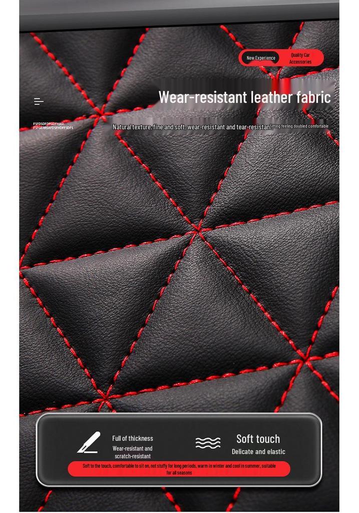 All-Season Full Leather Car Seat Cover, Dirt-Resistant, Universal Fit, Comfortable Hand Feel
