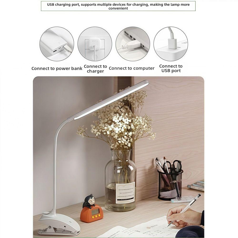 with Clip LED Reading Light USB Rechargeable Book Lights Night Bed Lamp  For Night Lighting