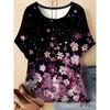 Sommer Damen 3D-Druck Rundhals T-Shirt Mode Vielseitig Atmungsaktiv Trend Lässig