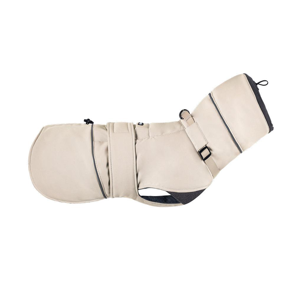 

Cotton Winter Teddy Cotton Clothes Turtleneck Super Thick Warm Dog Clothes Adjustable Windproof Pet Clothes S бежевий