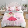 Cartoon Lovely Girls King Queen Duvet Cover Cute Little Girl Pattern Bedding Set Kids Pink Pretty 2/3pcs Polyester Quilt Cover