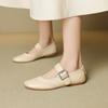 Fashion 2025 Flats Pumps Genuine Leather Shoes Buckles Loafer Round Toe Shoes Women Mary Janes Comfort Spring Summer Casual Shoes Flats