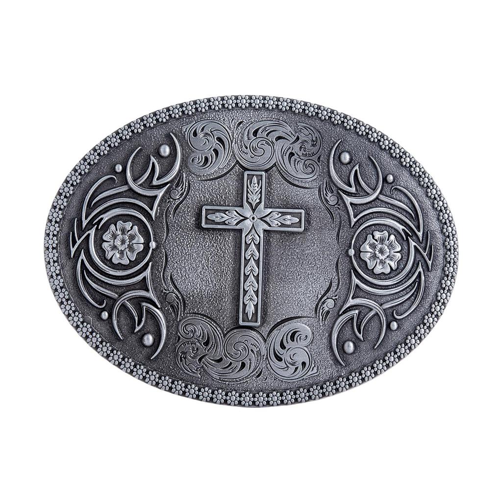 Western Belt Buckle Vintage Style Fashion Alloy Engraved Floral for Men Women