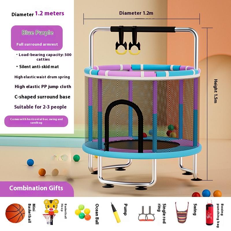 Trampoline Household Children's Indoor Baby Bouncing Bed Children's Toys Abdominal Exercising Band Protecting