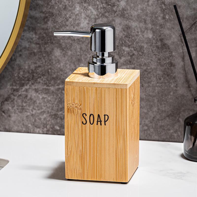 OIMG Bamboo Style Hand Soap Dispenser Set