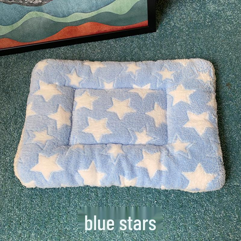 Thickened Winter Warm Pet Cushion: Flannel Cartoon Sleeping Mat for Cats and Dogs