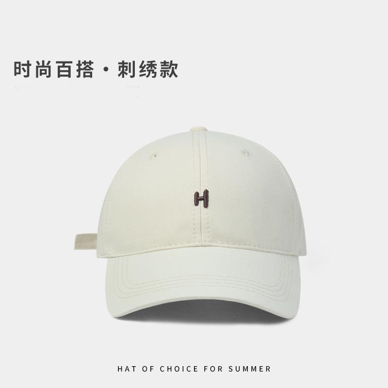 Embroidery baseball cap, big head circumference, wide brim, deep top, pure cotton, breathable and comfortable, women's peaked cap, men