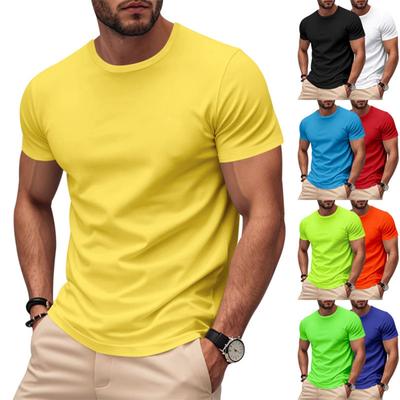 T-shirt de fitness à manches courtes et col rond à séchage rapide pour homme