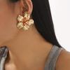 Retro Vintage Gold Flower Earrings Elegant Rhinestone Stud Earrings High Grade Women Fashion Earrings
