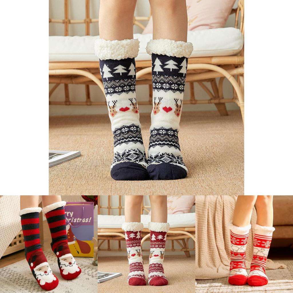 Festive Christmas Slipper Socks Featuring Soft Faux Fleece Lining And Gripper Soles